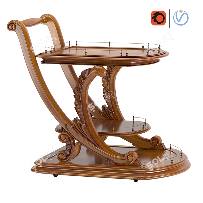 Modern Serving Table 3D model image 1