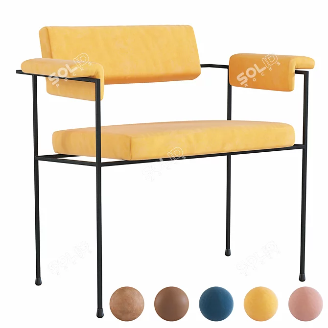 Velvet Comfort Armchair: No.1 Design 3D model image 6