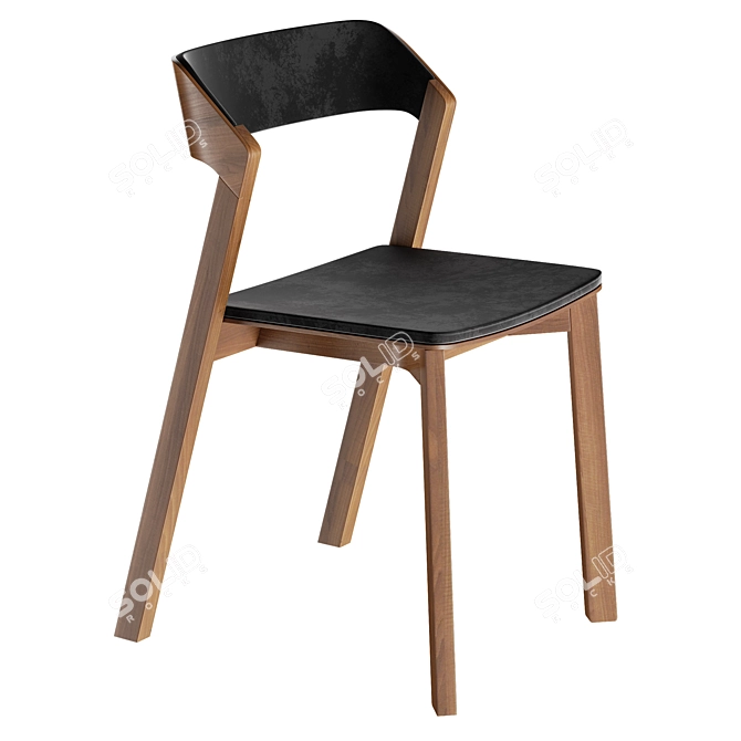 Elegant Merano Chair: Harmony in Wood 3D model image 1