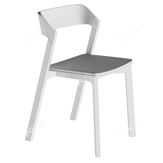 Elegant Merano Chair: Harmony in Wood 3D model image 3