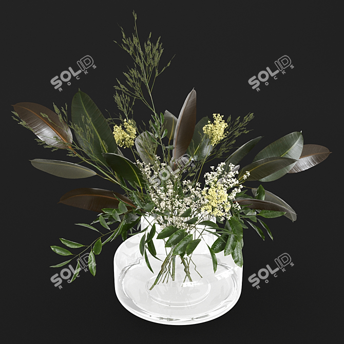 Nordic Charm: Scandinavian Bouquet 3D model image 3