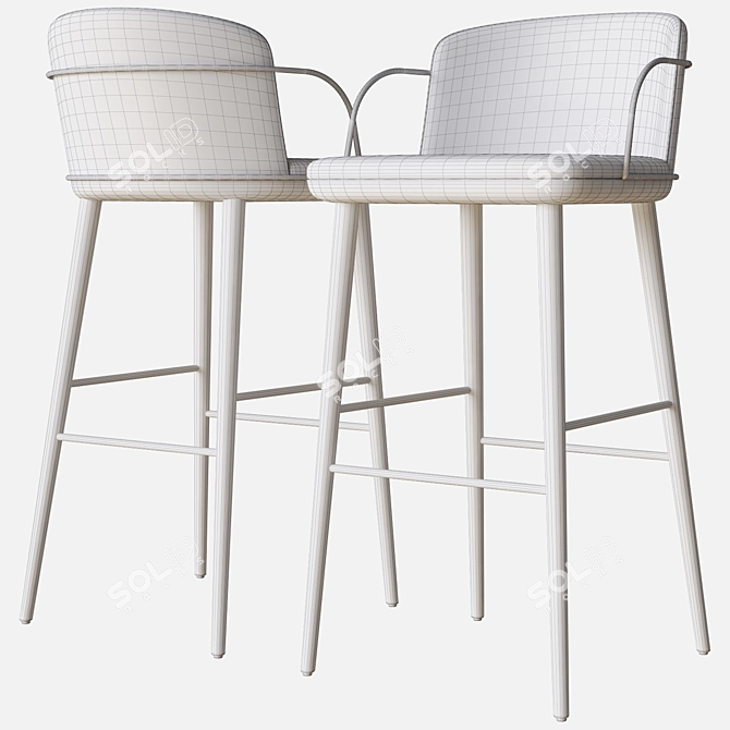 Sleek Arven Bar Stool: Modern Elegance 3D model image 3