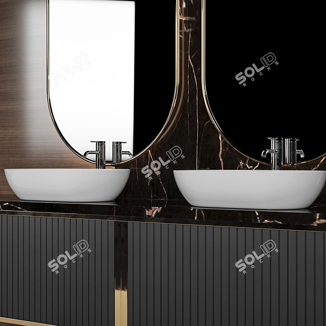 Modern 6-Piece Bathroom Furniture Set 3D model image 3