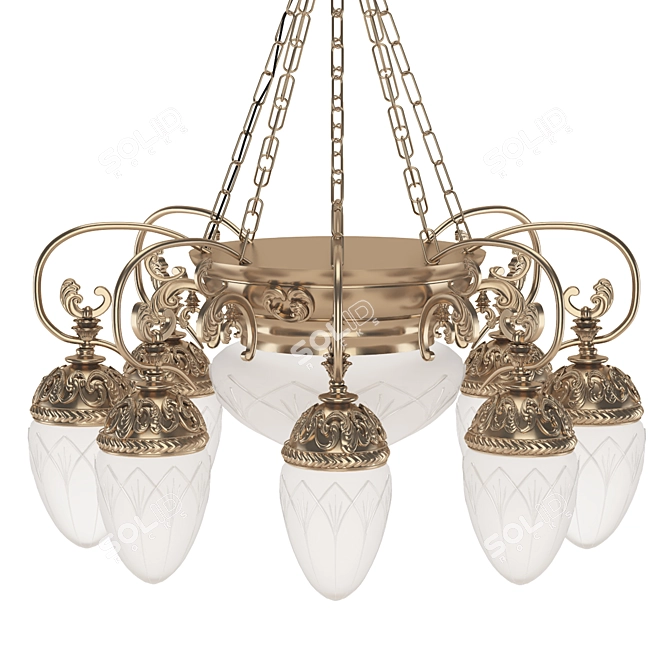 8 Horns Empire Style Chandelier 3D model image 3