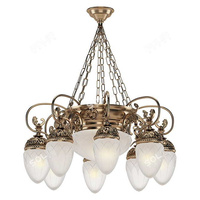 8 Horns Empire Style Chandelier 3D model image 9