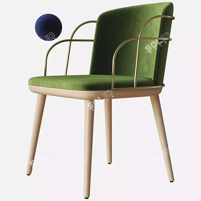 Elegant Arven Duo Chair 3D model image 1