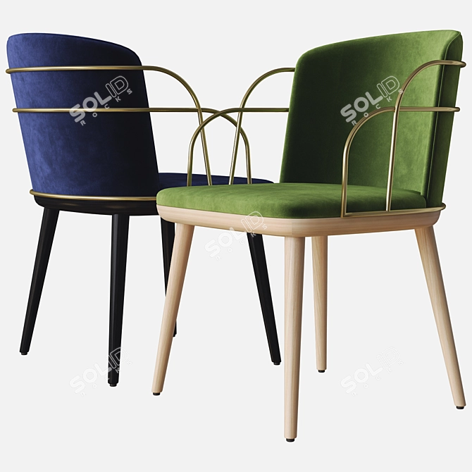 Elegant Arven Duo Chair 3D model image 3