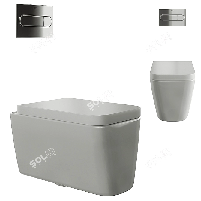 Roca Gap Clean Rim: Suspended Toilet 3D model image 1