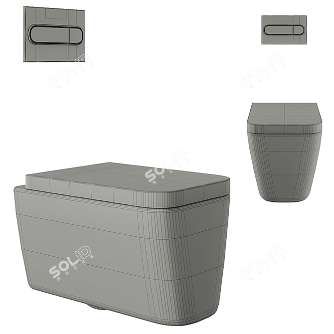 Roca Gap Clean Rim: Suspended Toilet 3D model image 4