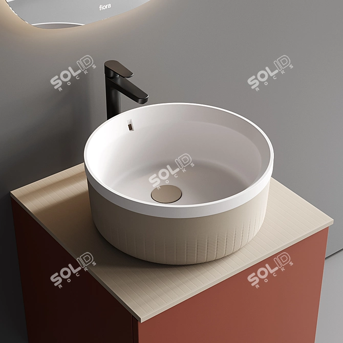 Fiora Sen Vanity Unit Set: Sleek and Modern 3D model image 2