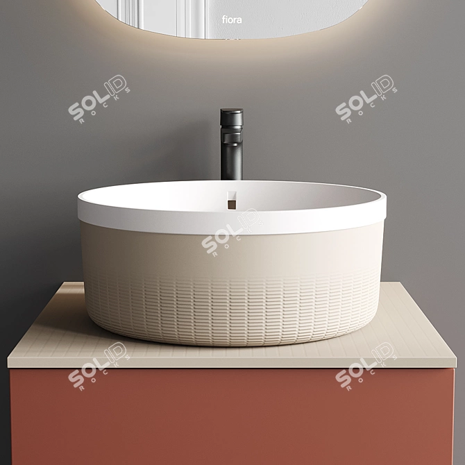 Fiora Sen Vanity Unit Set: Sleek and Modern 3D model image 3