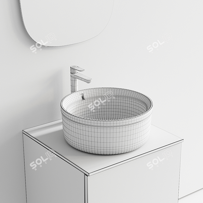 Fiora Sen Vanity Unit Set: Sleek and Modern 3D model image 5