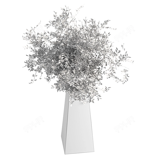 Elegant Gray Branch in Pot 3D model image 4