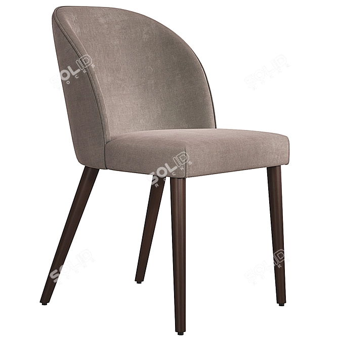 Elegant Camille Taupe Italian Dining Chair 3D model image 1