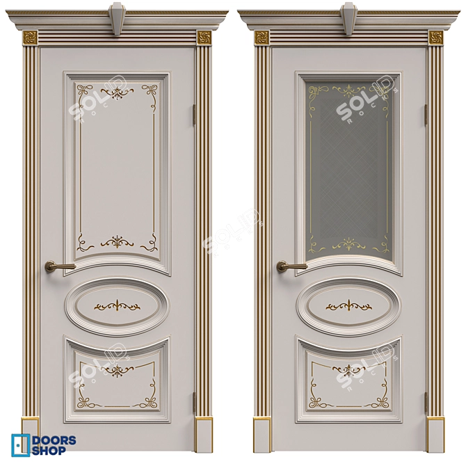 Title: Elegant B-33 Metal Door 3D model image 5