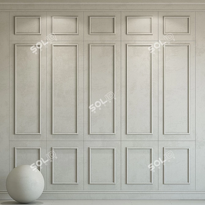 Elegant Molding Plaster: 188 3D model image 1