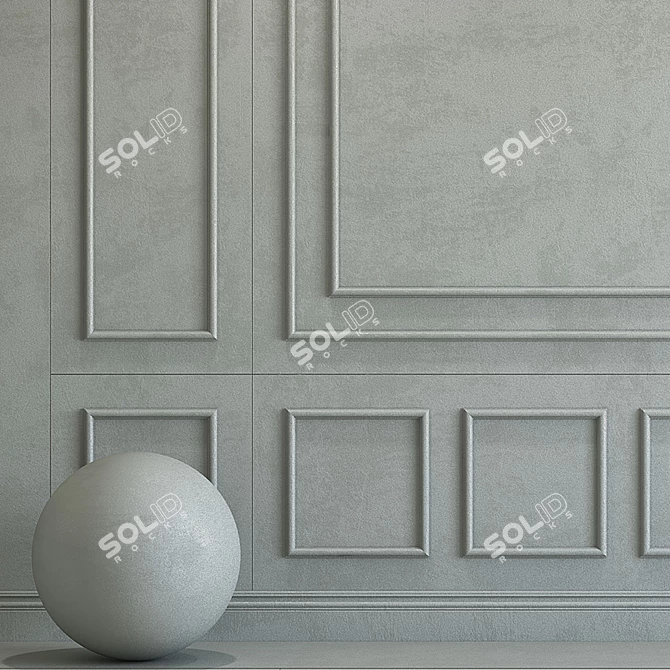 Elegant Plaster with Molding 3D model image 2