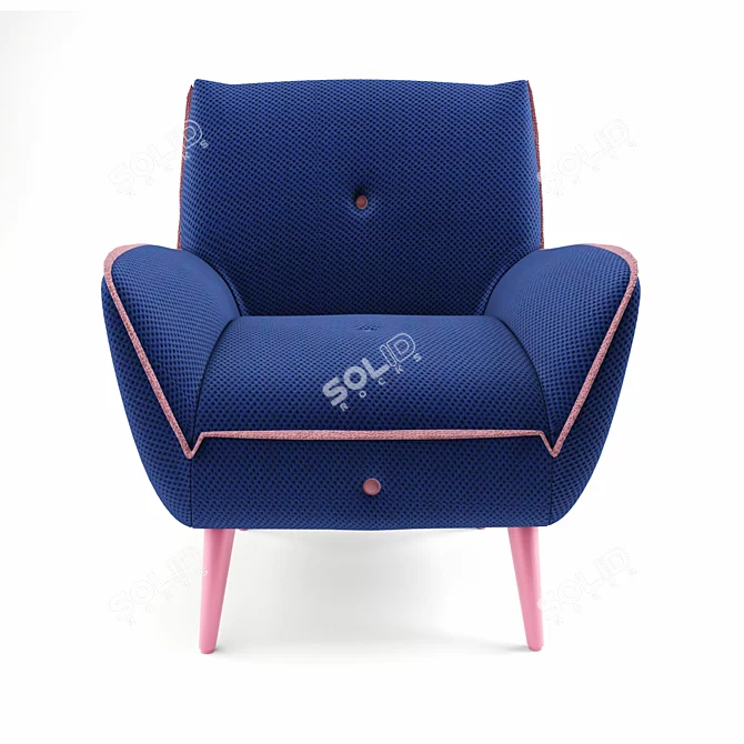 Flexible Fabric Armchair 3D model image 1