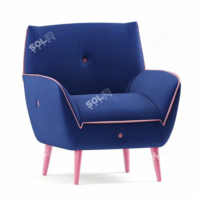 Flexible Fabric Armchair 3D model image 2