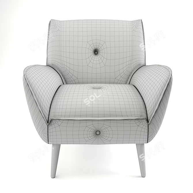 Flexible Fabric Armchair 3D model image 3