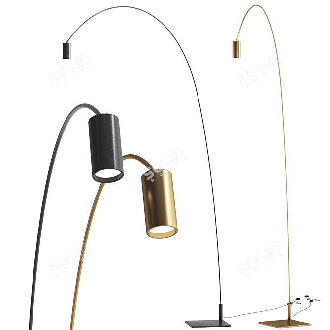 Sleek Fox Floor Lamp 3D model image 1