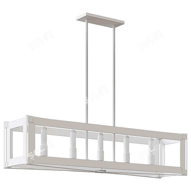 Elegant Crystal Clear Linear Chandelier 3D model image 2