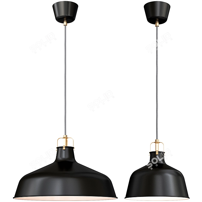 Ranarp Suspension Light: Stylish Black Pendant 3D model image 2