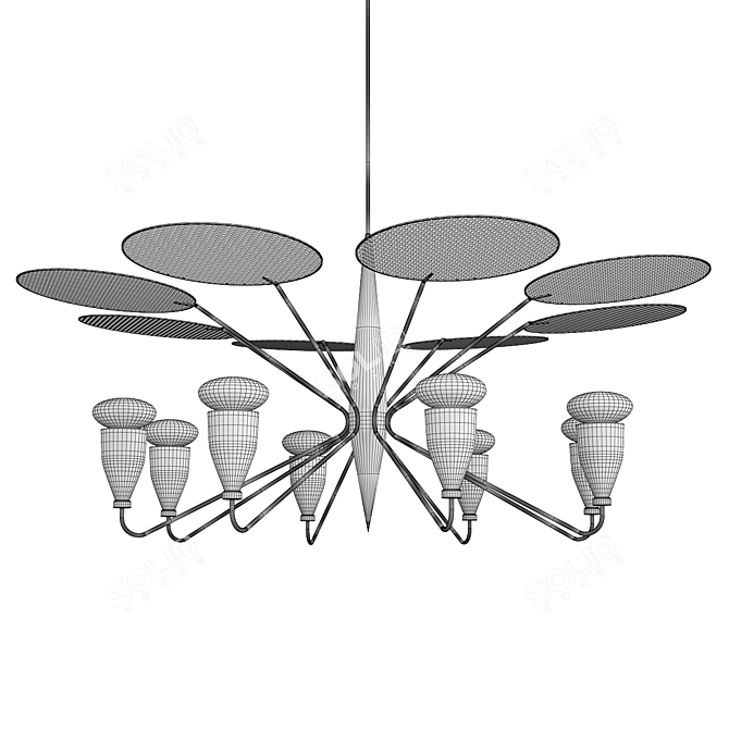 Elegant Peggy Suspension Light 3D model image 2