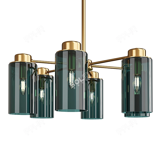 Vintage Brass Vapor Chandelier 3D model image 1