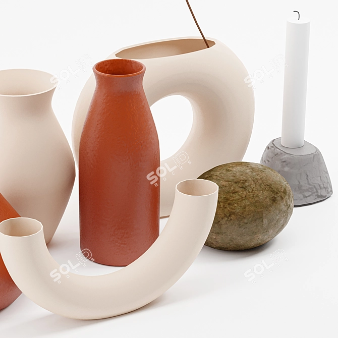 Elegant Handcrafted Rachel Saunders Ceramics 3D model image 2