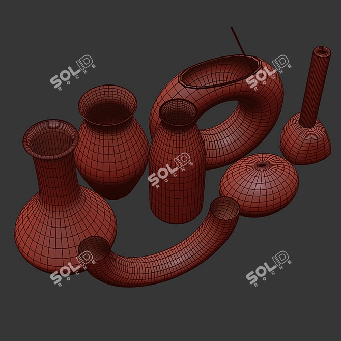 Elegant Handcrafted Rachel Saunders Ceramics 3D model image 5