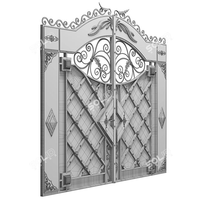 Modern Metal Gate: Vray Render 3D model image 4