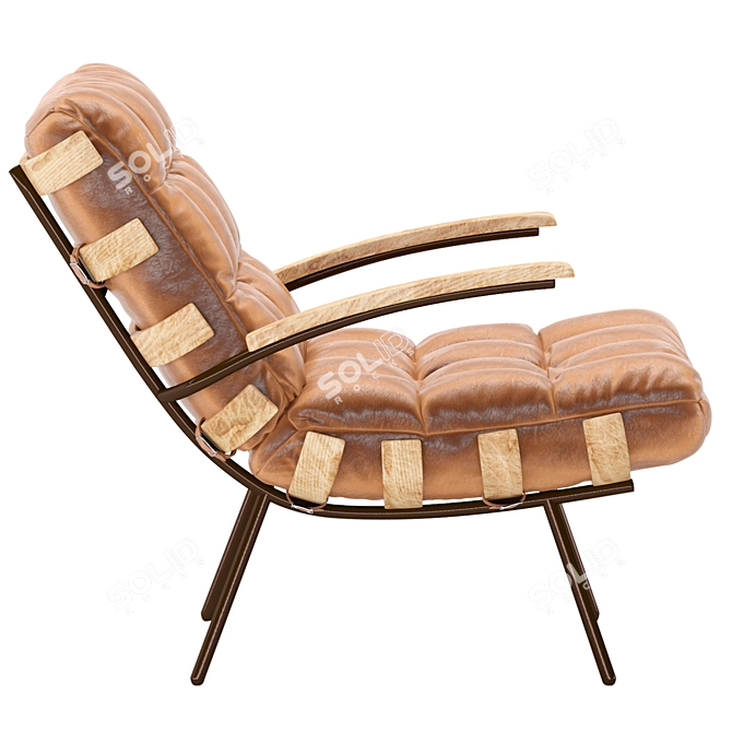 Modern Eco Leather Armchair - Cognac Java 3D model image 2