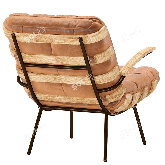 Modern Eco Leather Armchair - Cognac Java 3D model image 3