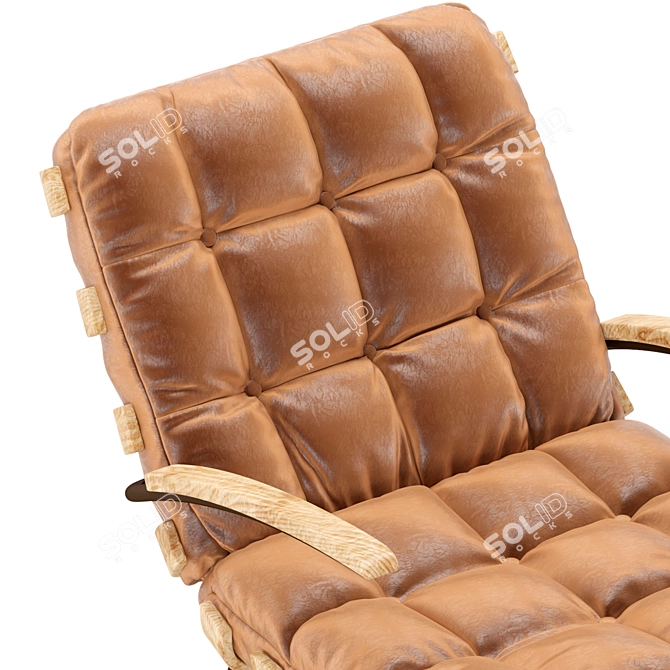 Modern Eco Leather Armchair - Cognac Java 3D model image 4