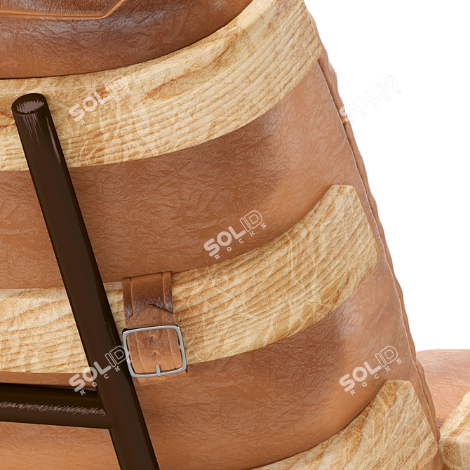 Modern Eco Leather Armchair - Cognac Java 3D model image 5