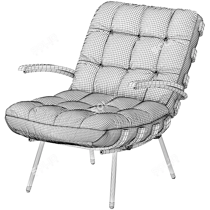 Modern Eco Leather Armchair - Cognac Java 3D model image 6