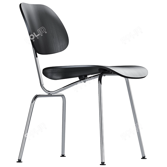 Scandinavian Inspired Vitra DCM Chair 3D model image 3