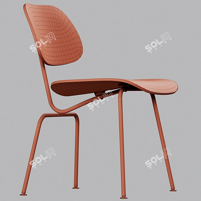 Scandinavian Inspired Vitra DCM Chair 3D model image 5