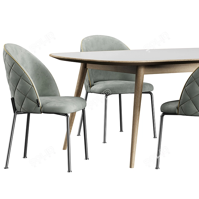 HER 042 G Dijon Table & Chair Set 3D model image 4