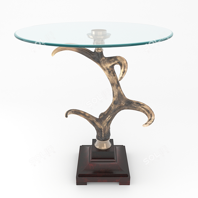 Ivory Hued Horn Table 3D model image 1