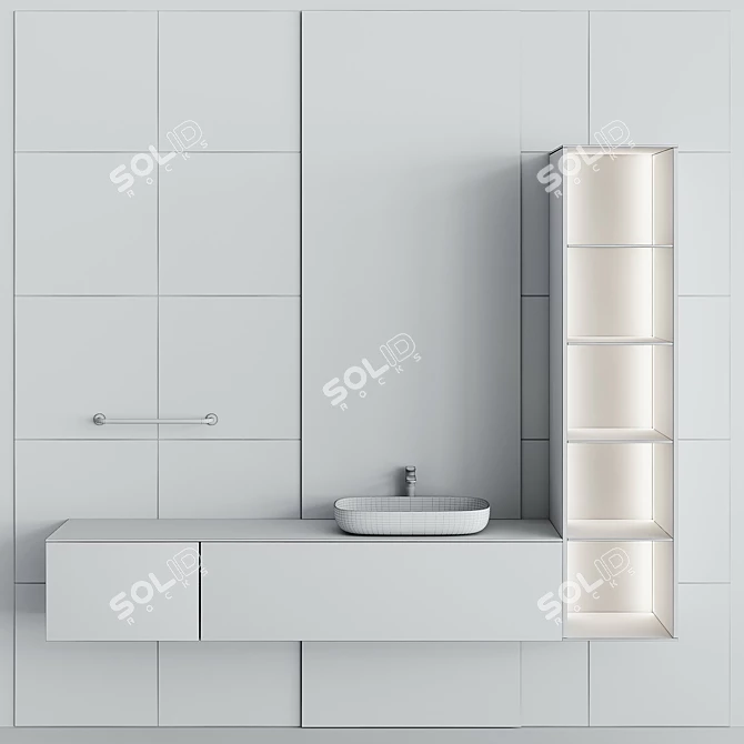 Modern Bathroom Furniture Set 3D model image 2