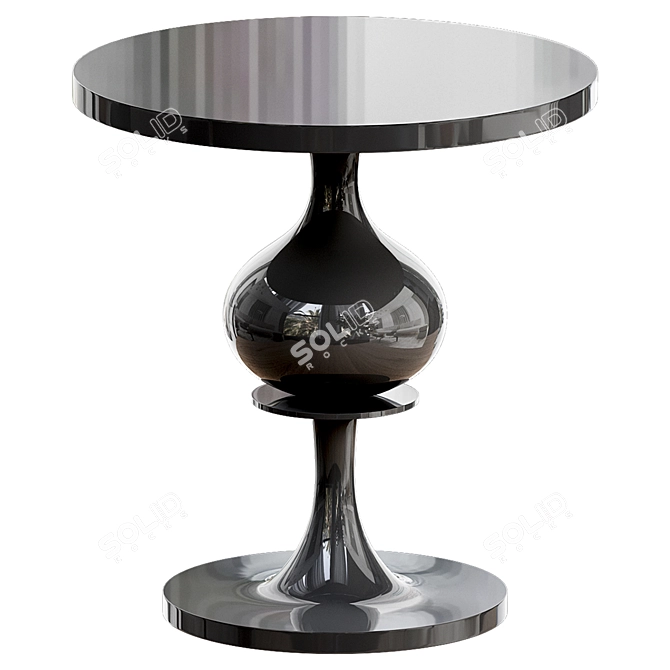 Black Turned Wood Pedestal Table 3D model image 1