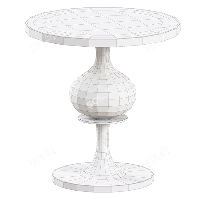 Black Turned Wood Pedestal Table 3D model image 2