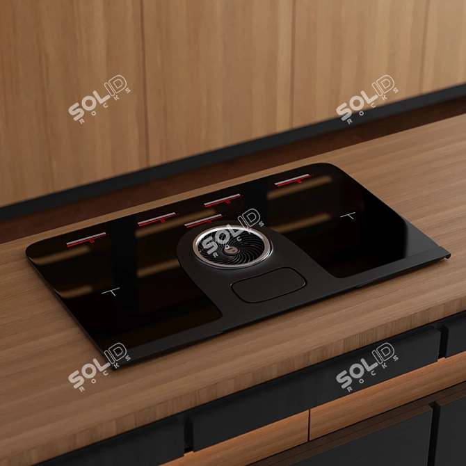 Sleek Island Kitchen: Modern Elegance 3D model image 4