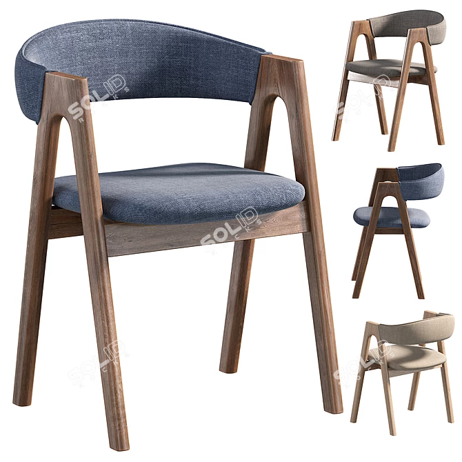 Dublin Chair: Sleek and Stylish Seating 3D model image 1