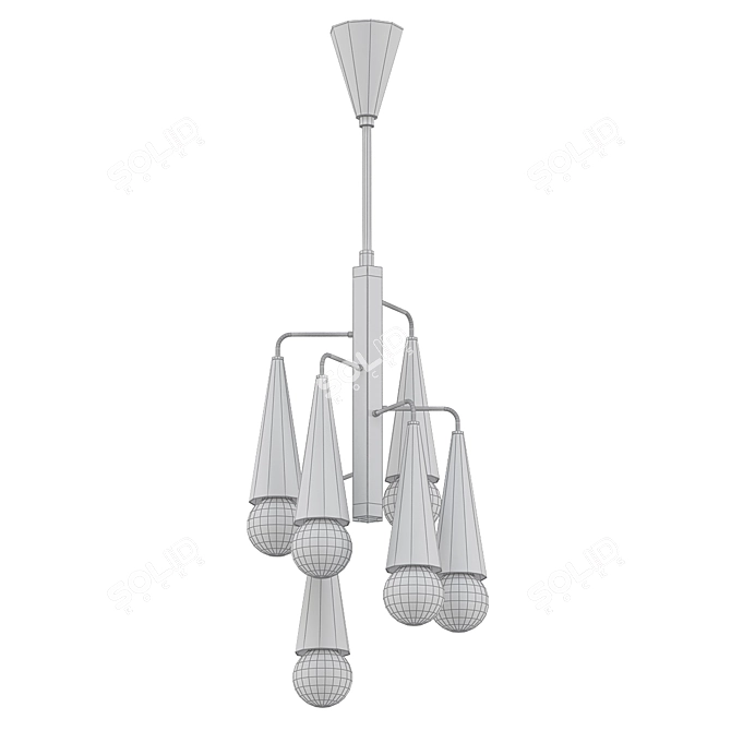 Vintage Stilnovo Pendant Lamp 3D model image 2