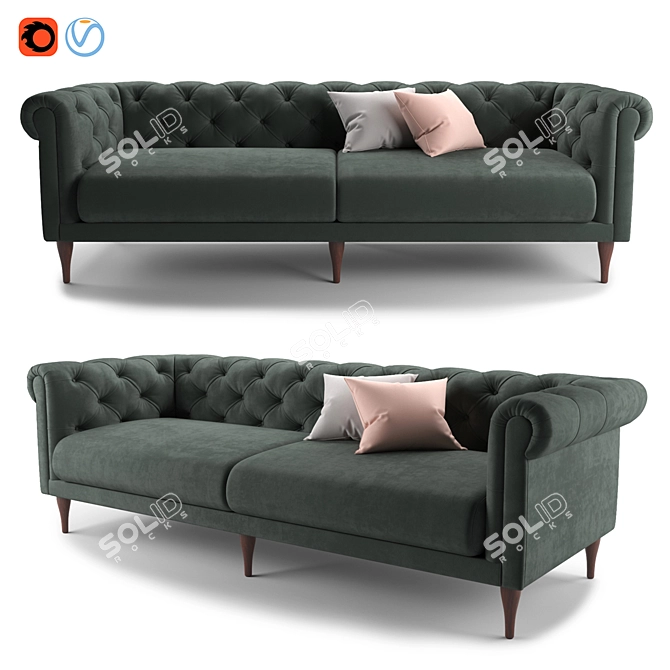 Modern MADE Barstow Sofa II - Stylish and Comfortable 3D model image 1