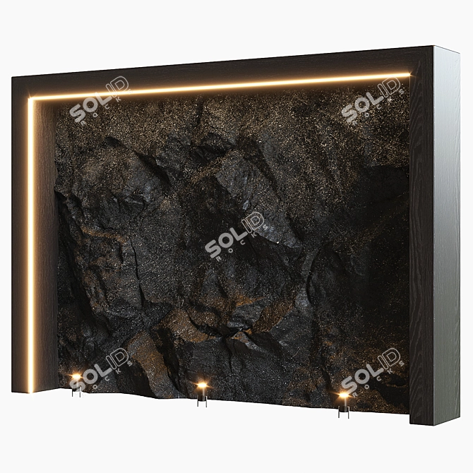 Stone Wall: Authentic 3D Model 3D model image 1