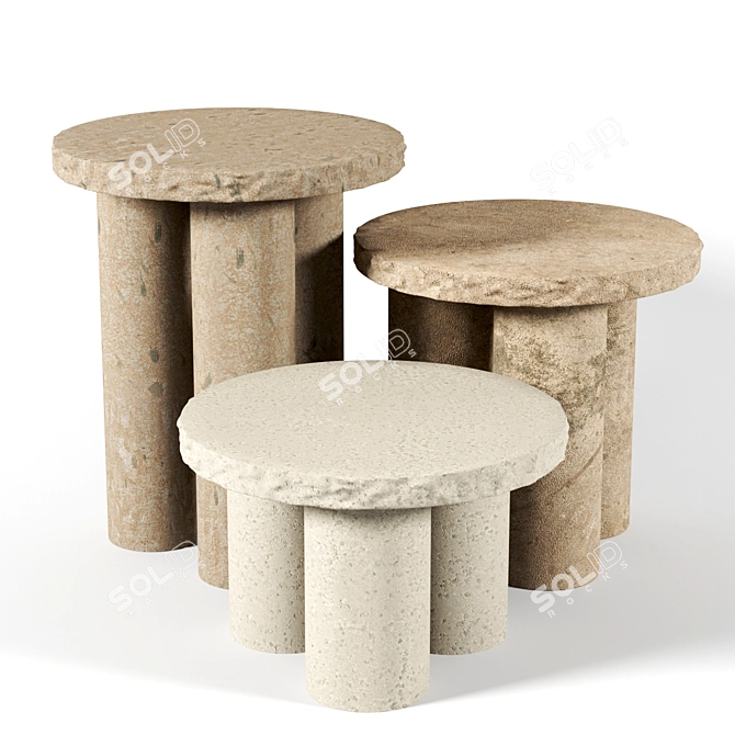 Natural Stone Table - Elegant and Durable 3D model image 4